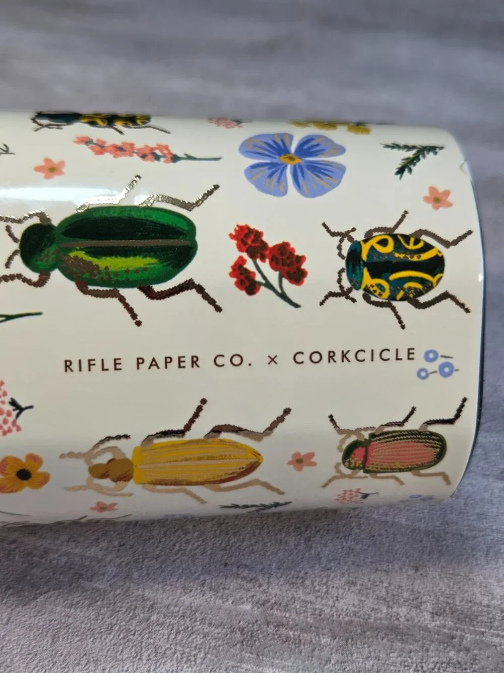 Rifle Paper Co x Corkcicle Curio Cream 20oz Insulated Canteen with Screw Top Lid
